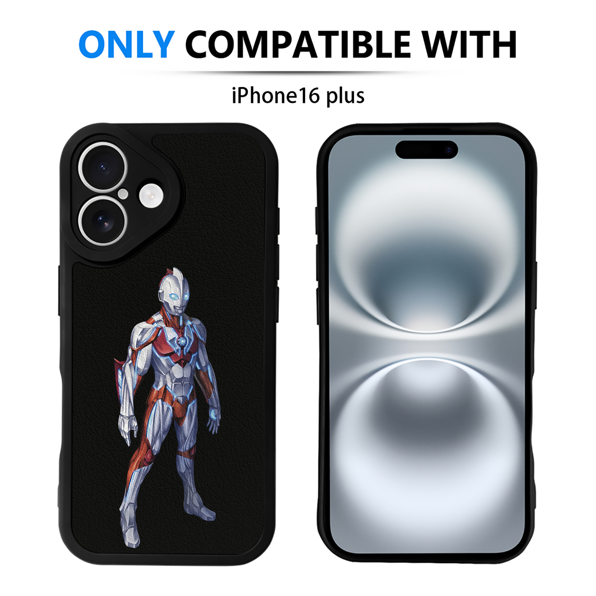 （画像用） ウルトラマン Ultraman 【iPhone 16シリーズ対応】シリコンスマホケース（レザー調） 材質：シリコン